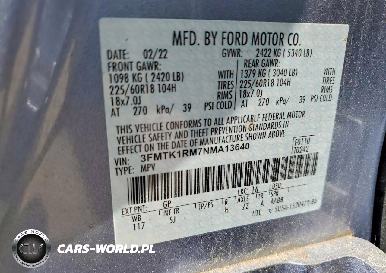 2022 Ford Mustang Mach-E Select VIN:3FMTK1RM7NMA13640 - 13