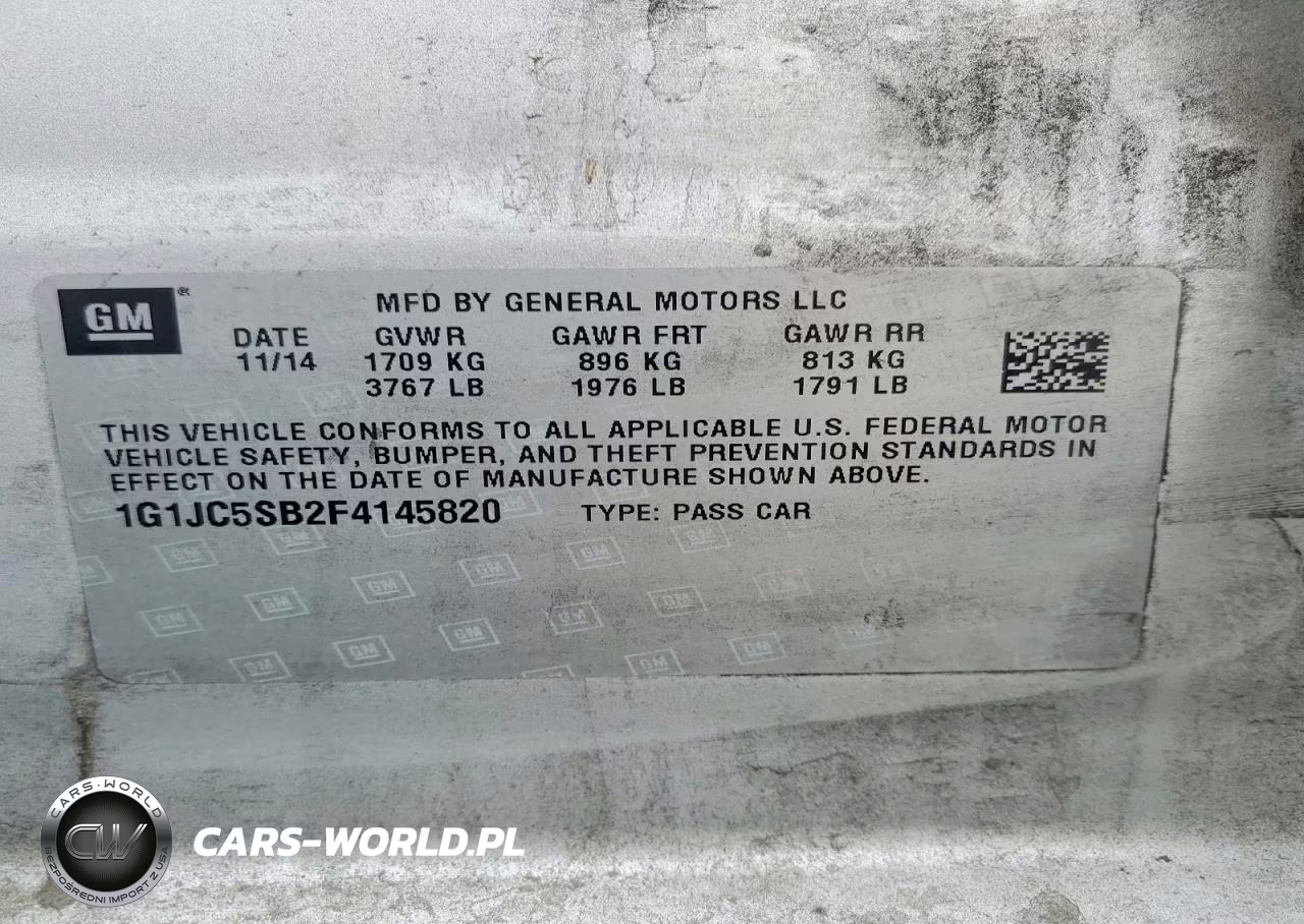 2015 Chevrolet Sonic Lt VIN:1G1JC5SB2F4145820 - 12