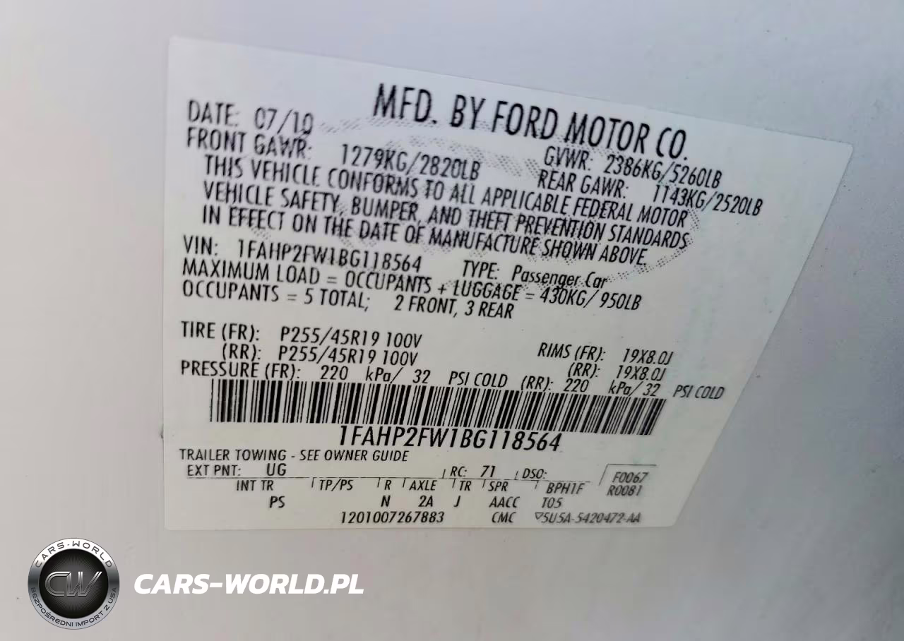 2011 Ford Taurus Limited VIN:1FAHP2FW1BG118564 - 12