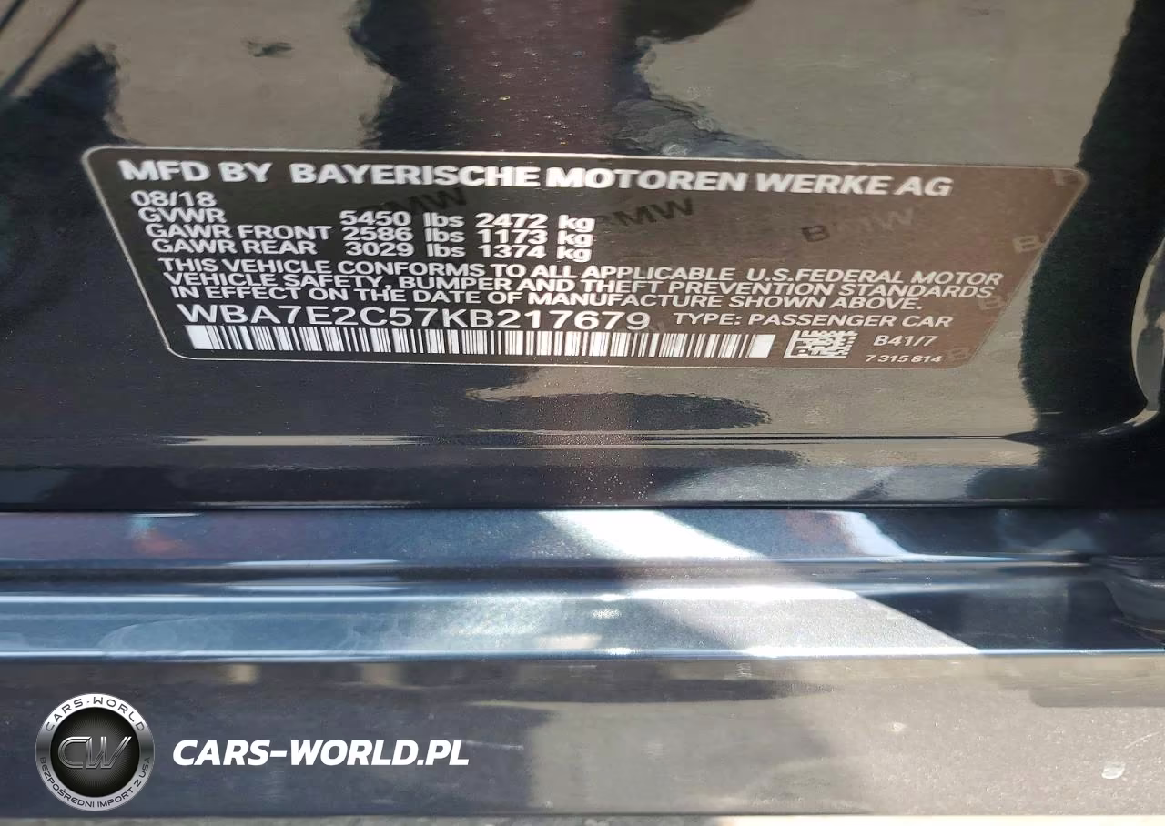 2019 BMW 740 I VIN:WBA7E2C57KB217679 - 12