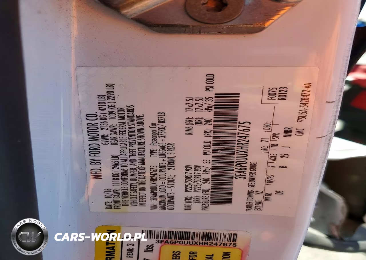 2017 Ford Fusion S Hybrid VIN:3FA6P0UUXHR247675 - 12