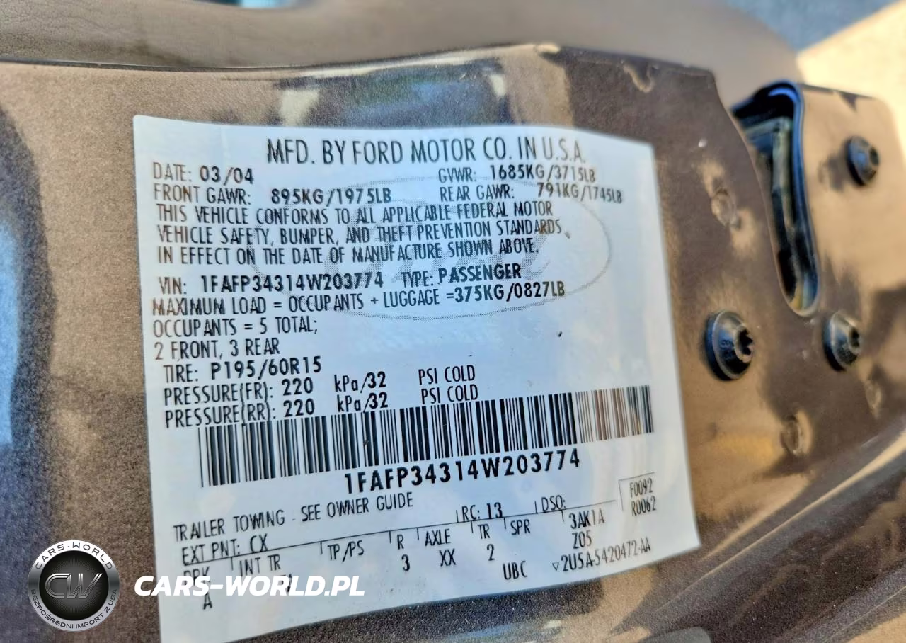 2004 Ford Focus Se Comfort VIN:1FAFP34314W203774 - 12
