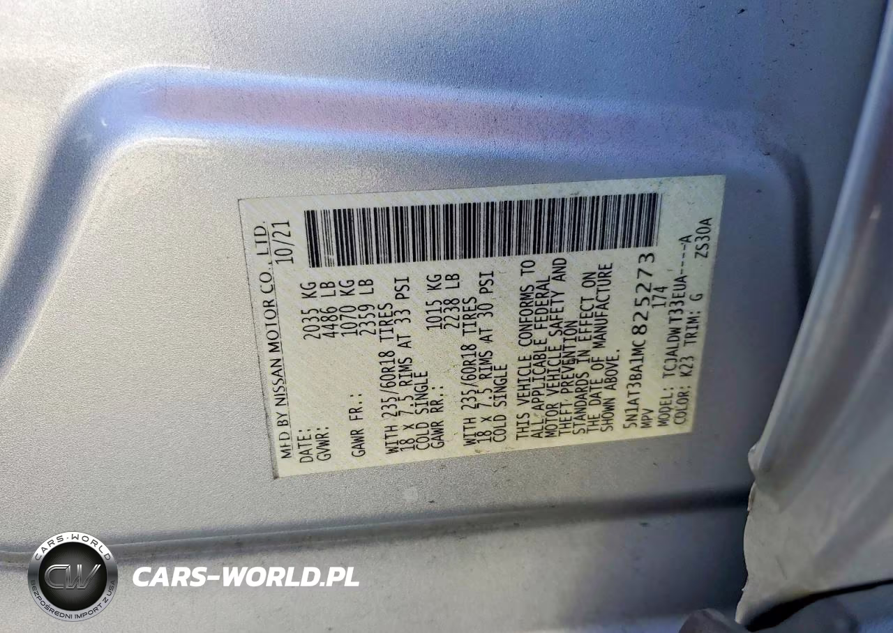 2021 Nissan Rogue Sv VIN:5N1AT3BA1MC825273 - 14