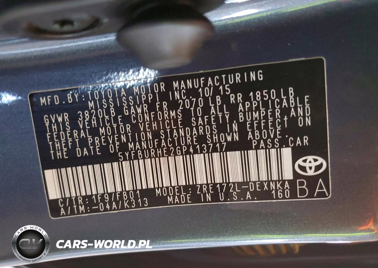 2016 Toyota Corolla VIN:5YFBURHE2GP413717 - 12