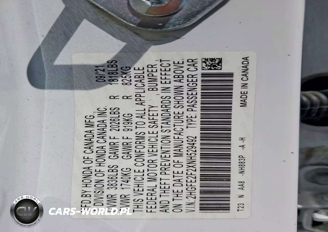 2022 Honda Civic Lx VIN:2HGFE2F2XNH529492 - 12