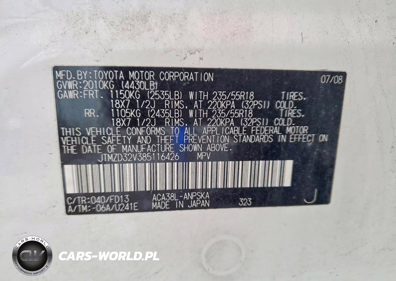 2008 Toyota Rav4 Sport VIN:JTMZD32V385116426 - 13