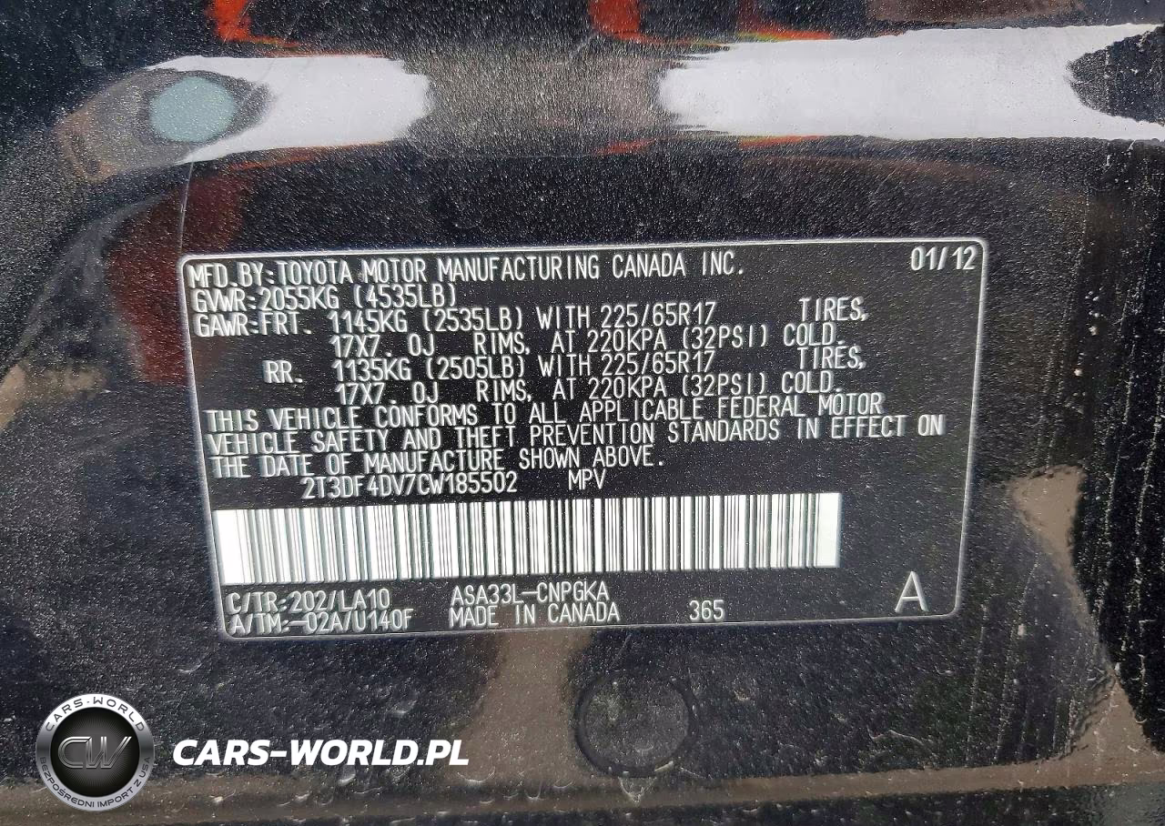 2012 Toyota Rav4 Limited VIN:2T3DF4DV7CW185502 - 13