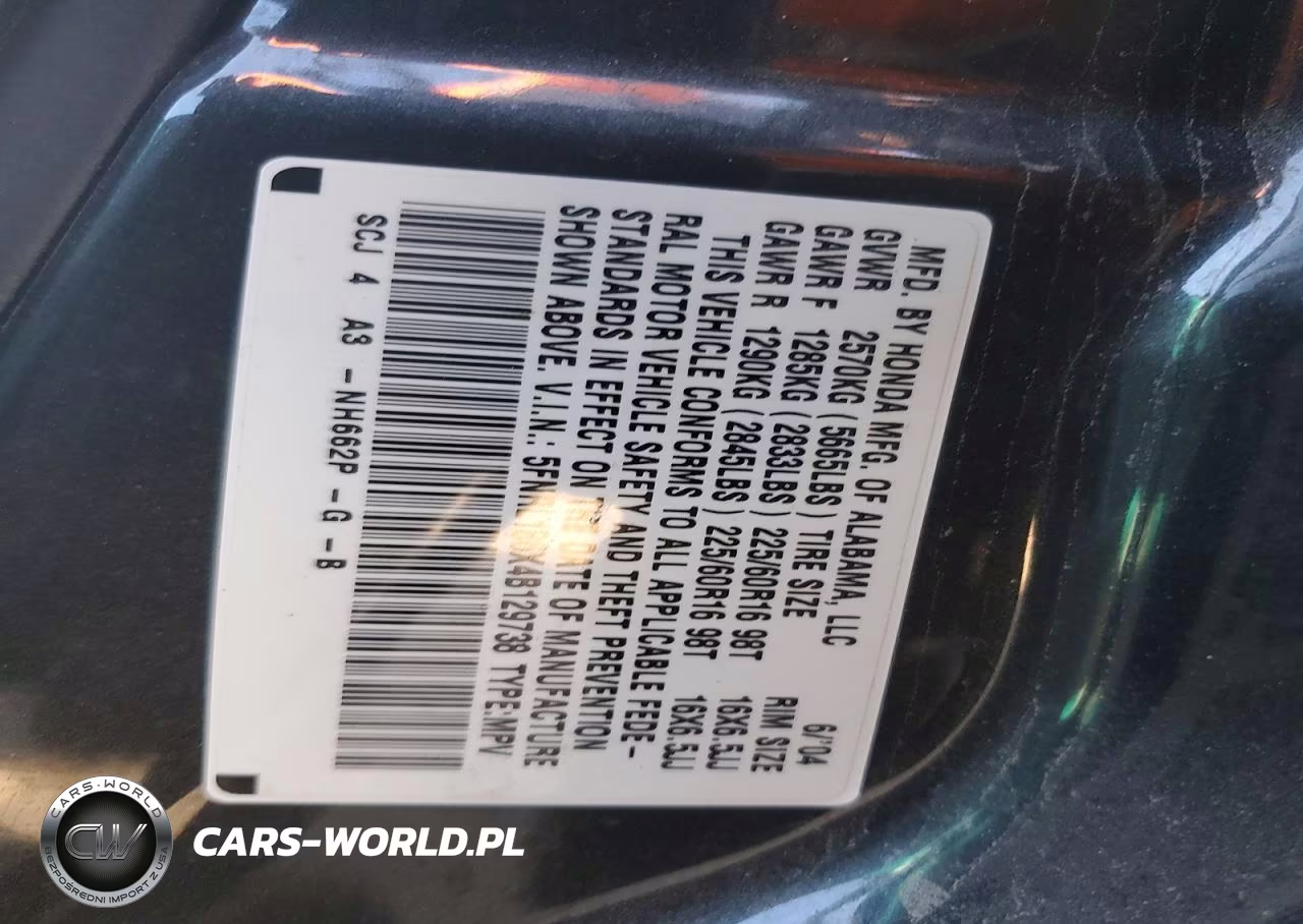 2004 Honda Odyssey Ex VIN:5FNRL186X4B129738 - 13