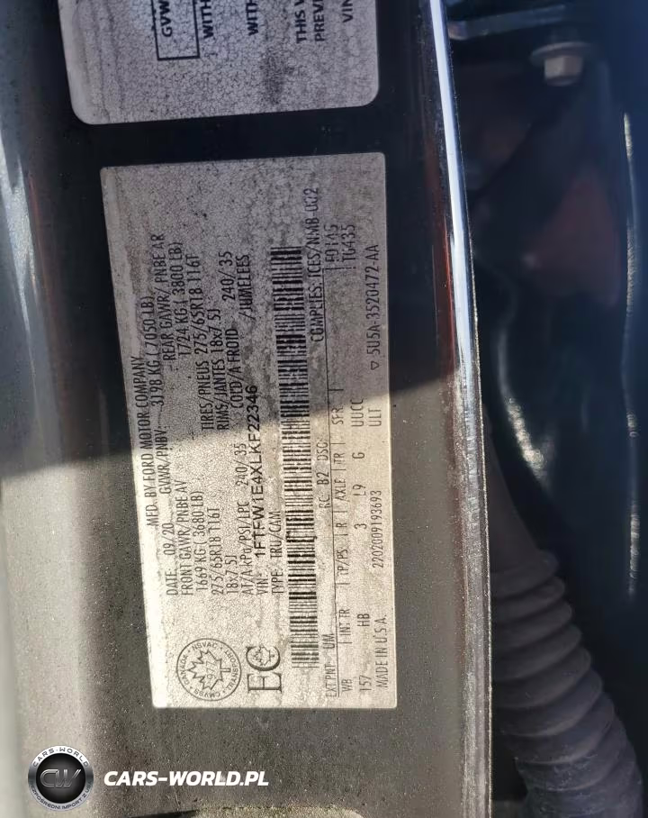 2020 Ford F150 Supercrew VIN:1FTFW1E4XLKF22346 - 12