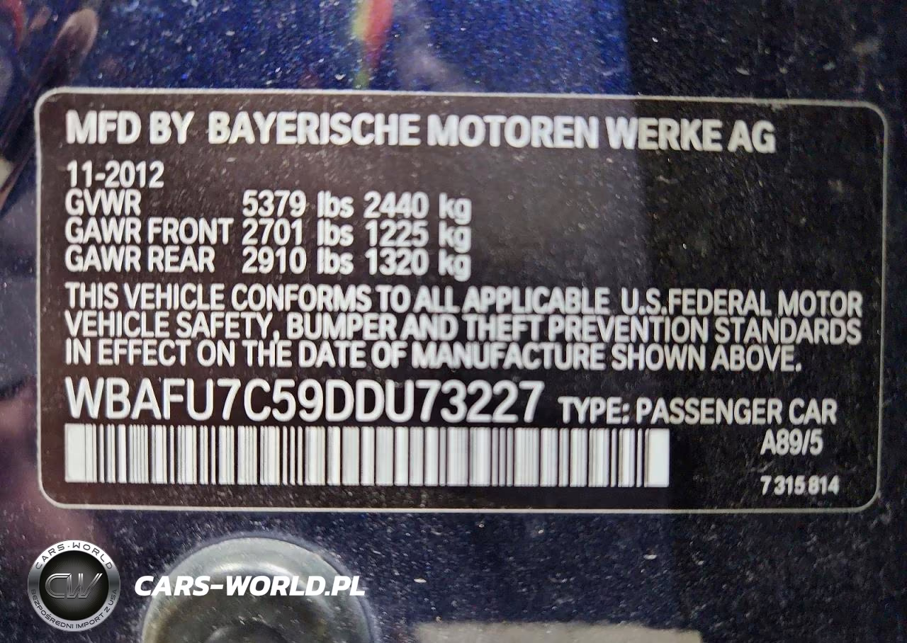 2013 BMW 535 Xi VIN:WBAFU7C59DDU73227 - 12