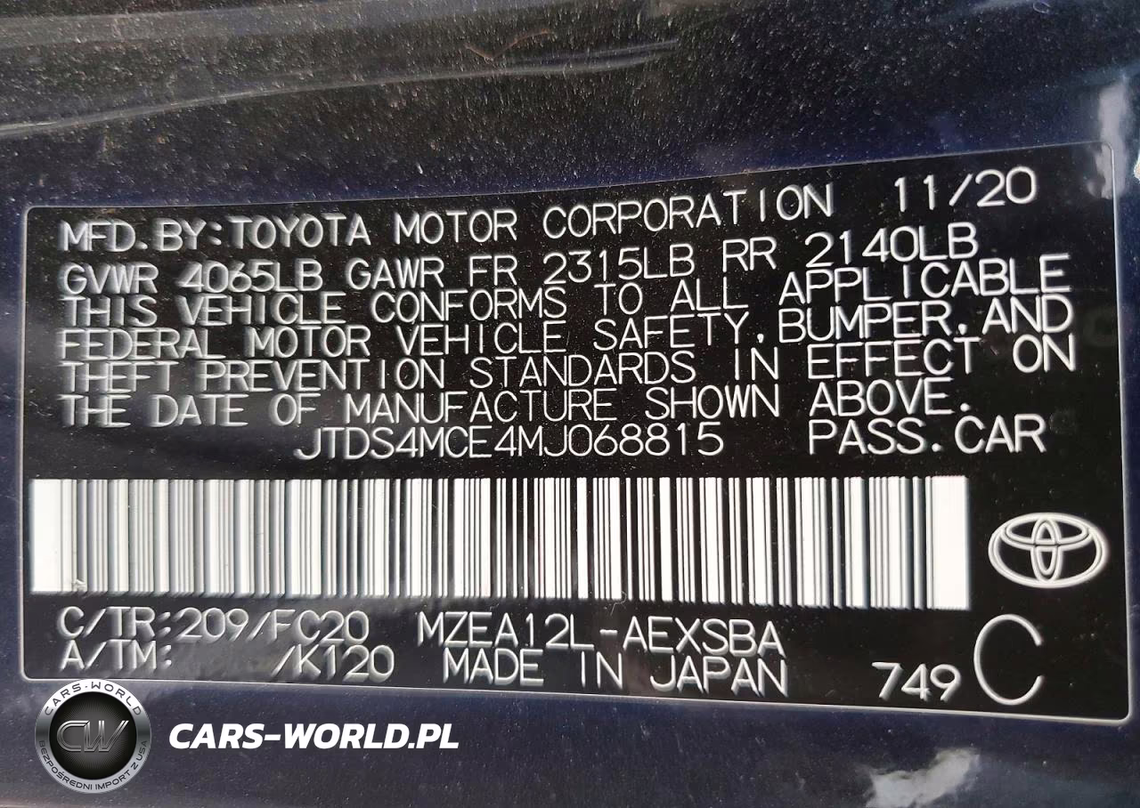 2021 Toyota Corolla Se VIN:JTDS4MCE4MJ068815 - 13