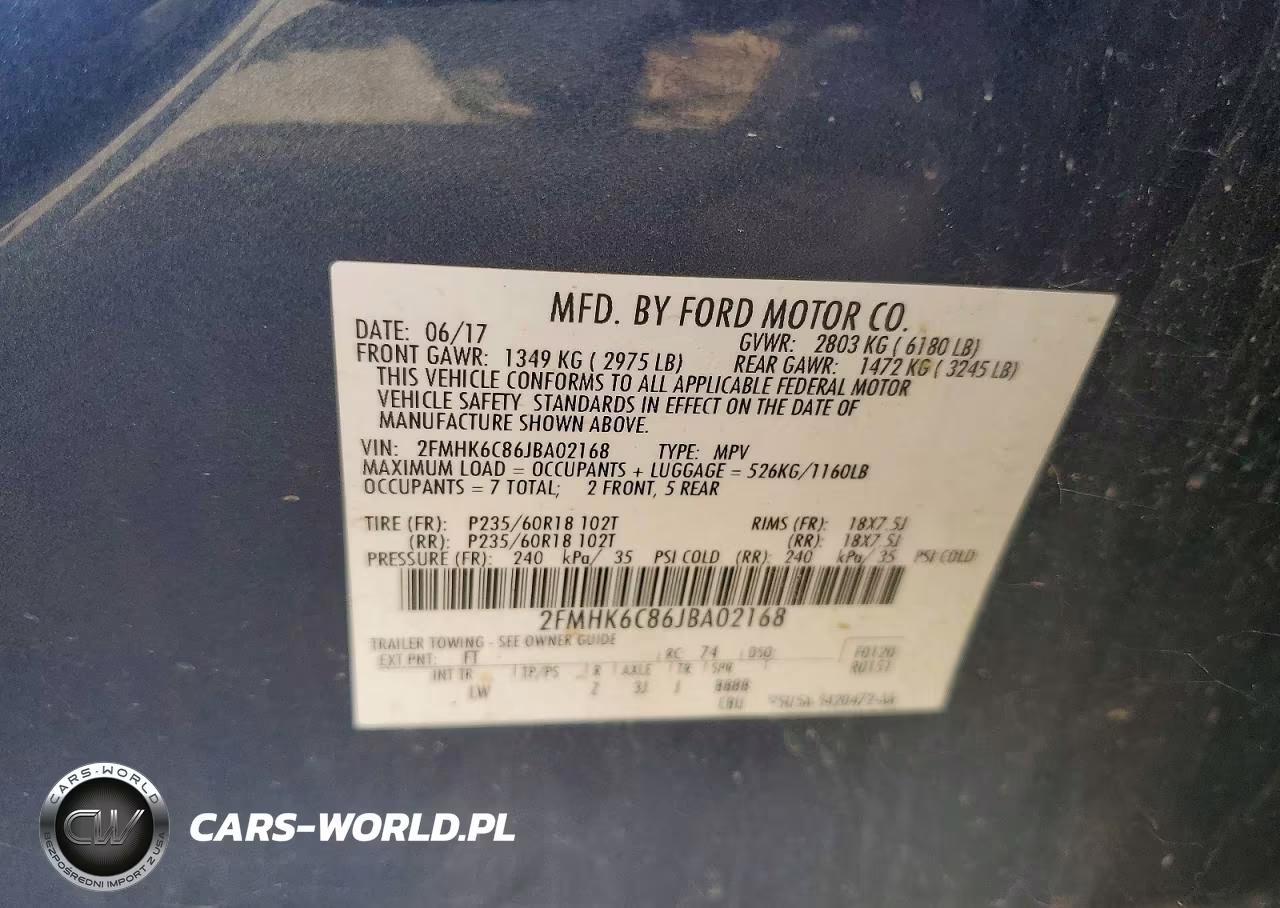 2018 Ford Flex Sel VIN:2FMHK6C86JBA02168 - 12