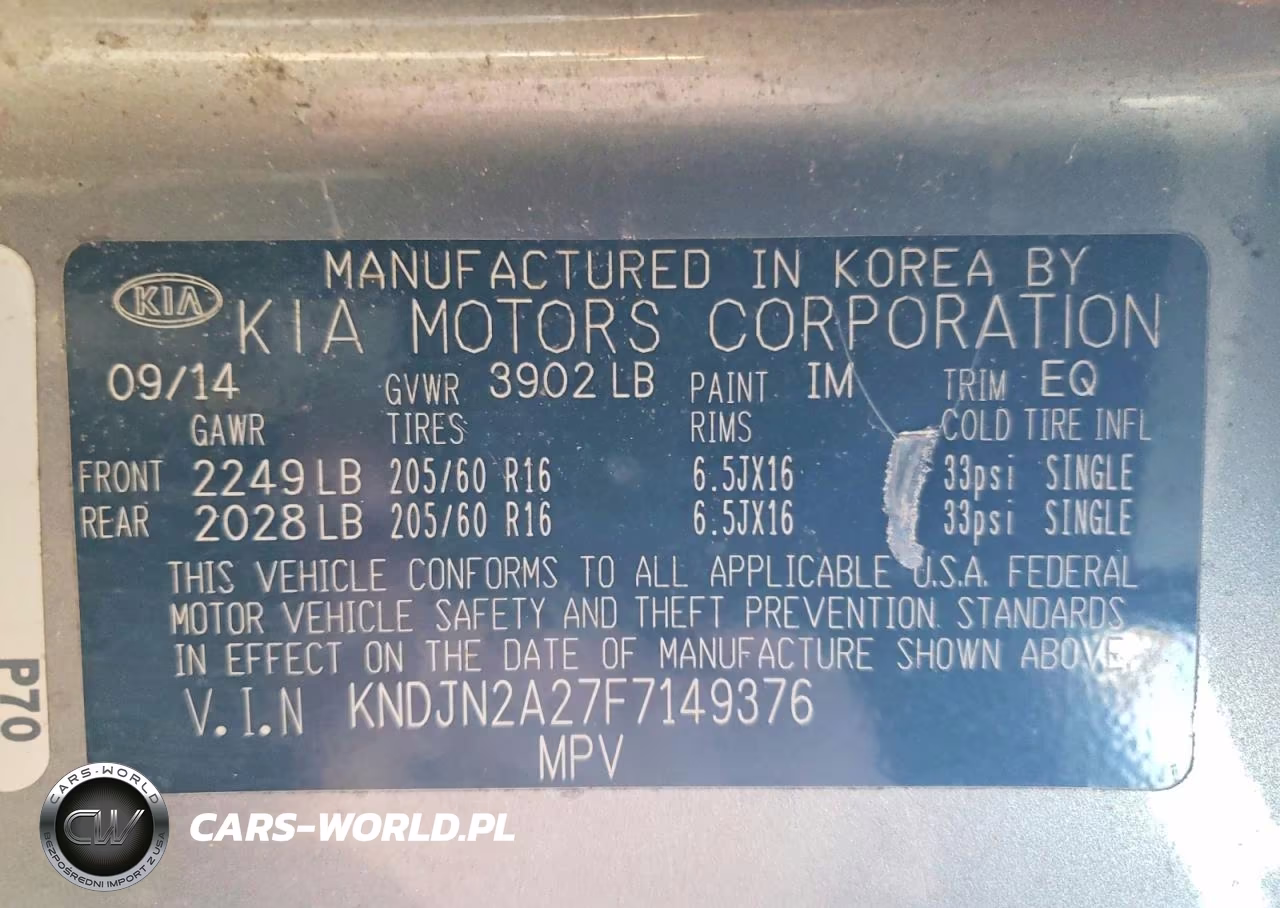 2015 Kia Soul Base VIN:KNDJN2A27F7149376 - 13