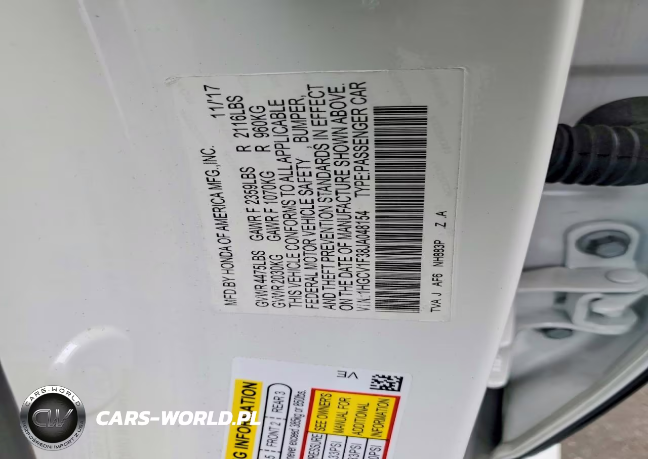 2018 Honda Accord Sport VIN:1HGCV1F38JA048154 - 12