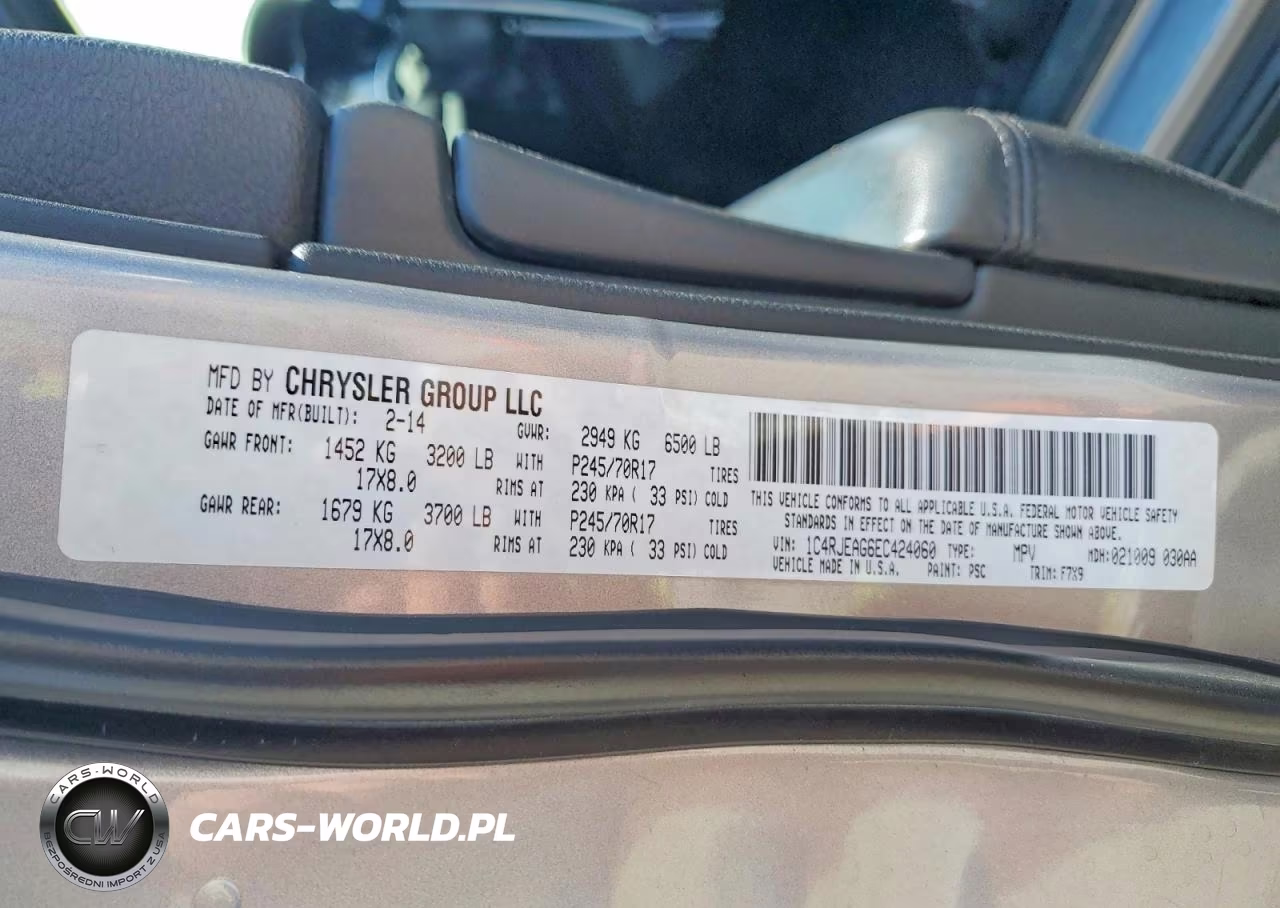 2014 Jeep Grand Cherokee Laredo VIN:1C4RJEAG6EC424060 - 14