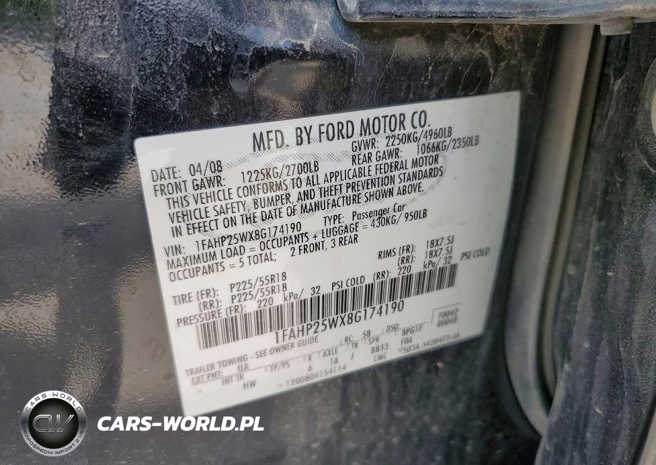 2008 Ford Taurus Limited VIN:1FAHP25WX8G174190 - 12