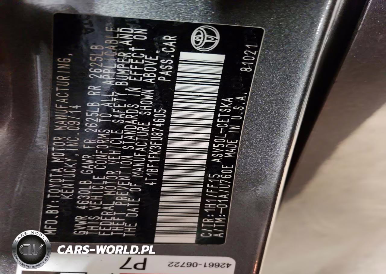 2015 Toyota Camry Se VIN:4T1BF1FK3FU874605 - 12
