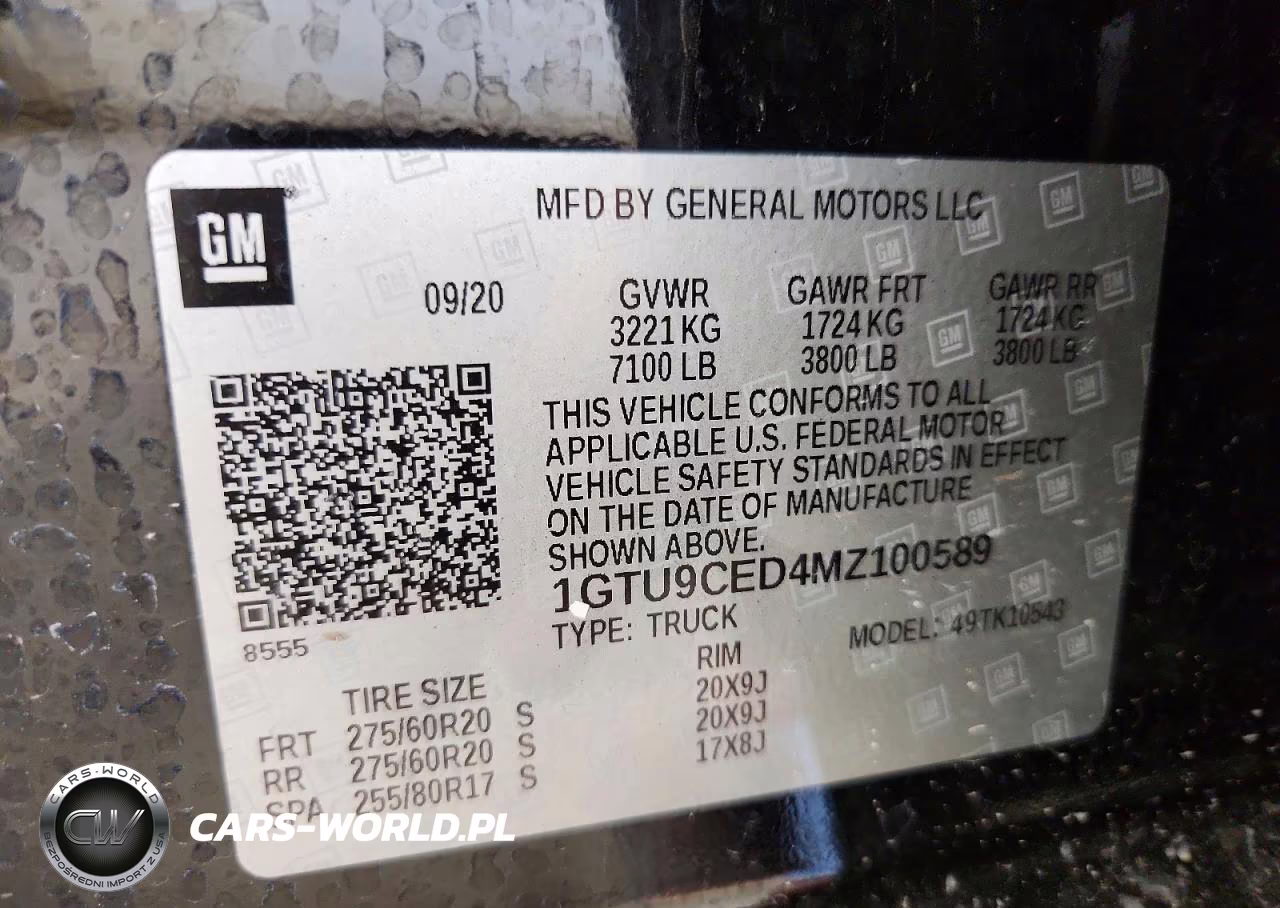 2021 GMC Sierra K1500 Elevation VIN:1GTU9CED4MZ100589 - 12
