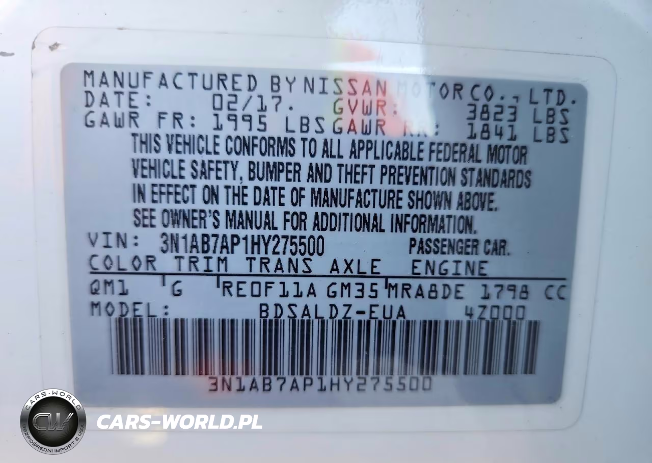 2017 Nissan Sentra Sv VIN:3N1AB7AP1HY275500 - 12