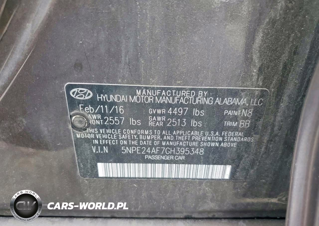 2016 Hyundai Sonata Se VIN:5NPE24AF7GH395348 - 12
