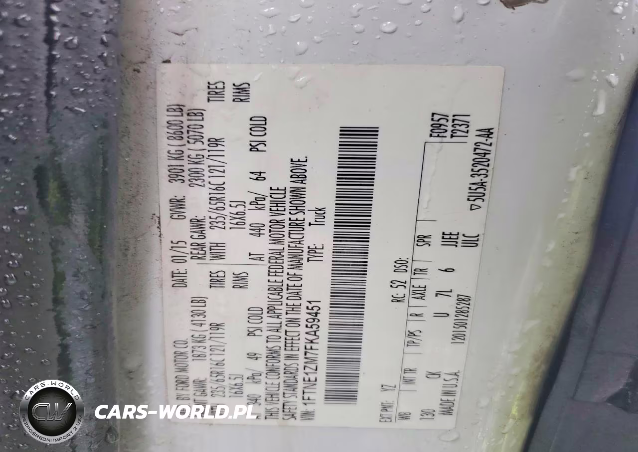 2015 Ford Transit 150 Utility - Service Van VIN:1FTNE1ZM7FKA59451 - 13