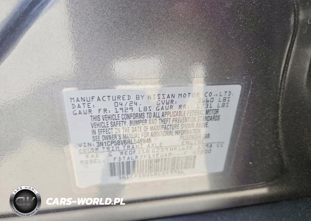2024 Nissan Kicks S VIN:3N1CP5BV6RL549946 - 13