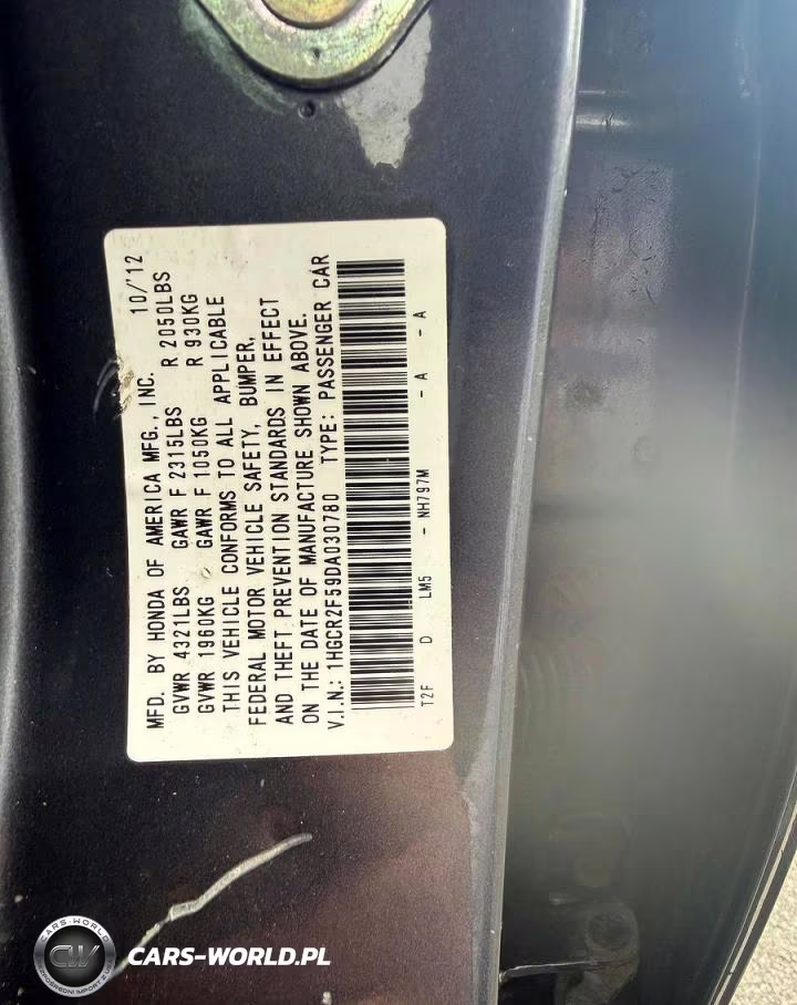 2013 Honda Accord Sport VIN:1HGCR2F59DA030780 - 10