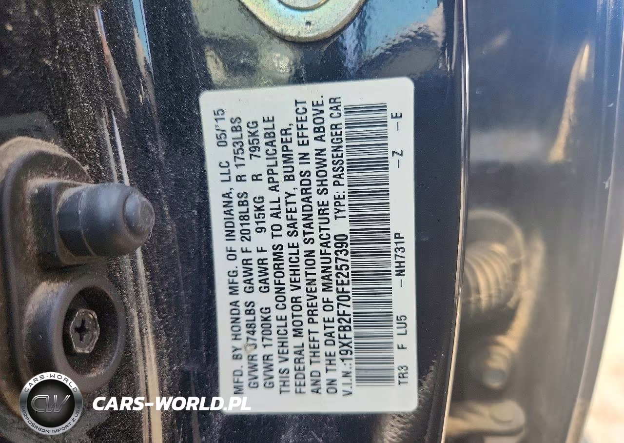 2015 Honda Civic Se VIN:19XFB2F70FE257390 - 13