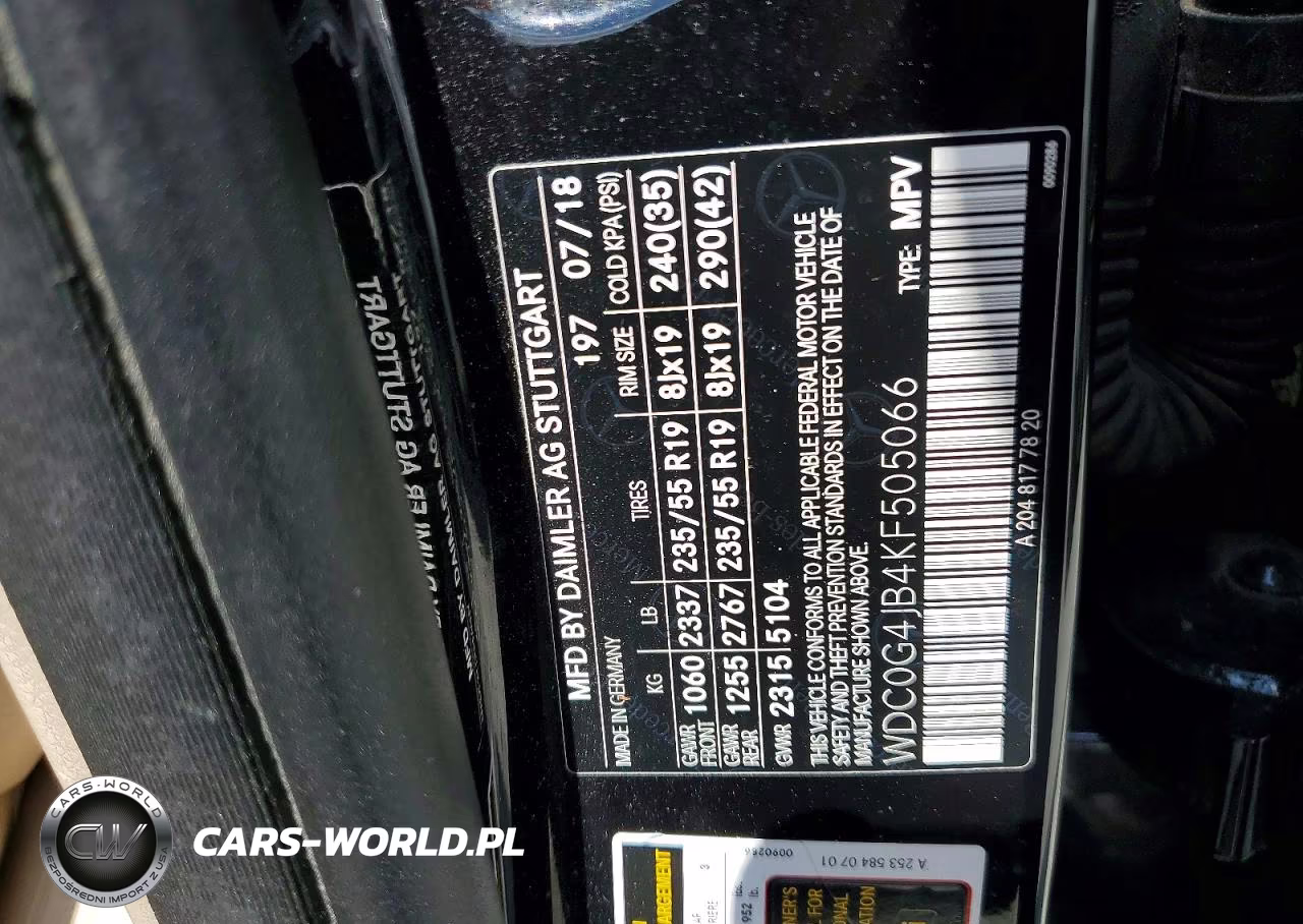 2019 Mercedes-Benz Glc 300 VIN:WDC0G4JB4KF505066 - 13