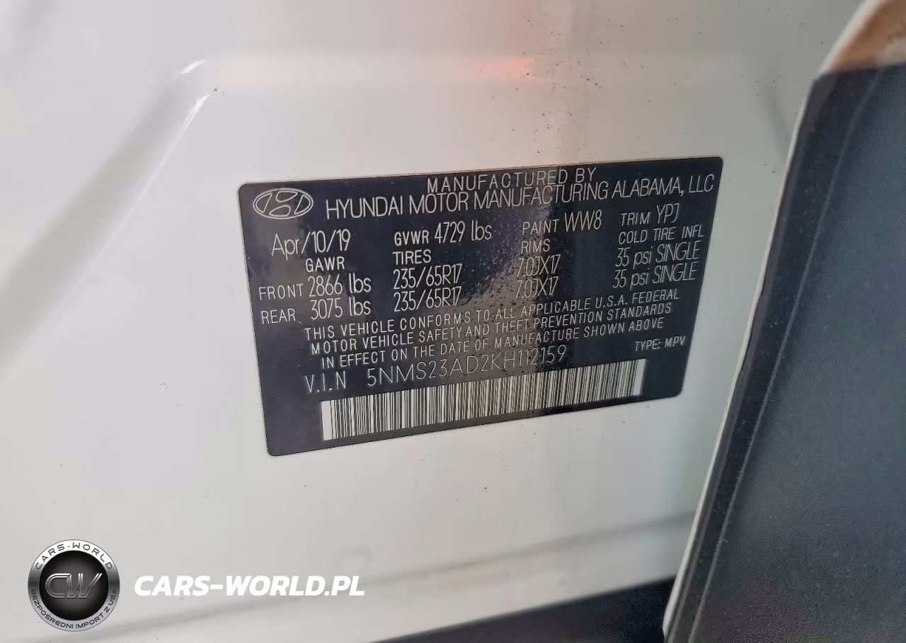 2019 Hyundai Santa Fe Se VIN:5NMS23AD2KH112159 - 12