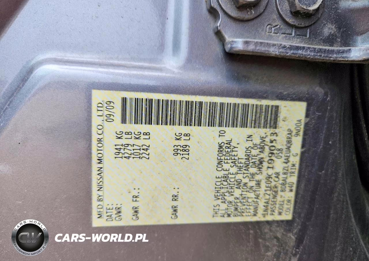 2009 Nissan Altima 2.5 VIN:1N4AL21E09C199053 - 12
