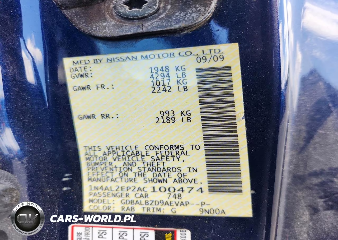 2010 Nissan Altima S VIN:1N4AL2EP2AC100474 - 13