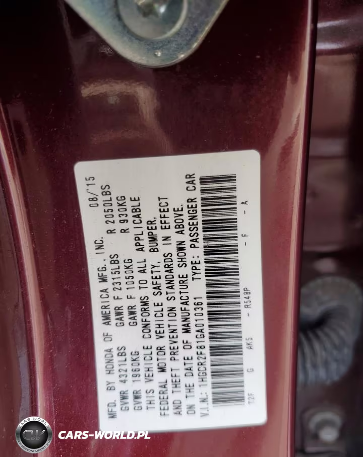 2016 Honda Accord Exl VIN:1HGCR2F81GA010361 - 12
