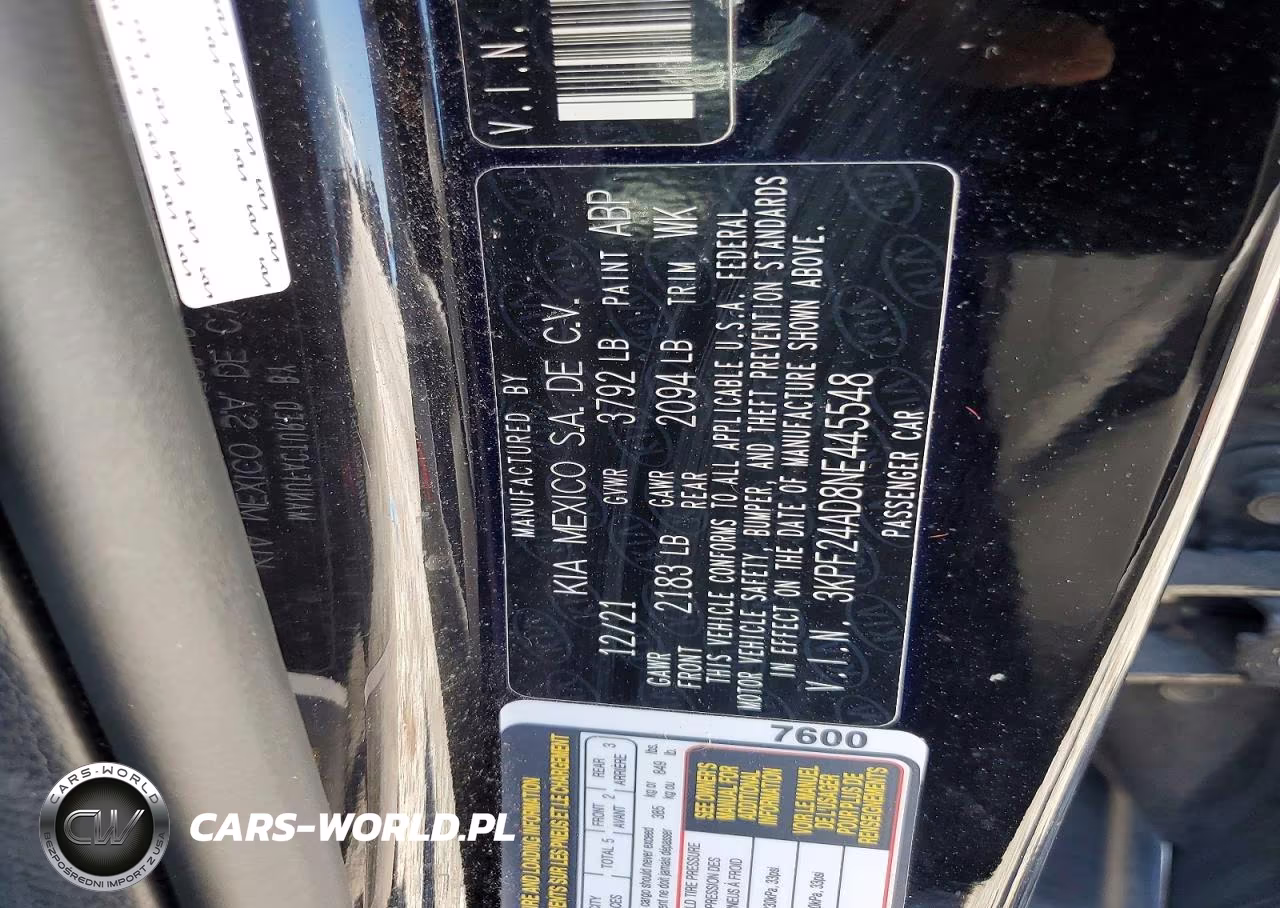 2022 Kia Forte Fe VIN:3KPF24AD8NE445548 - 12