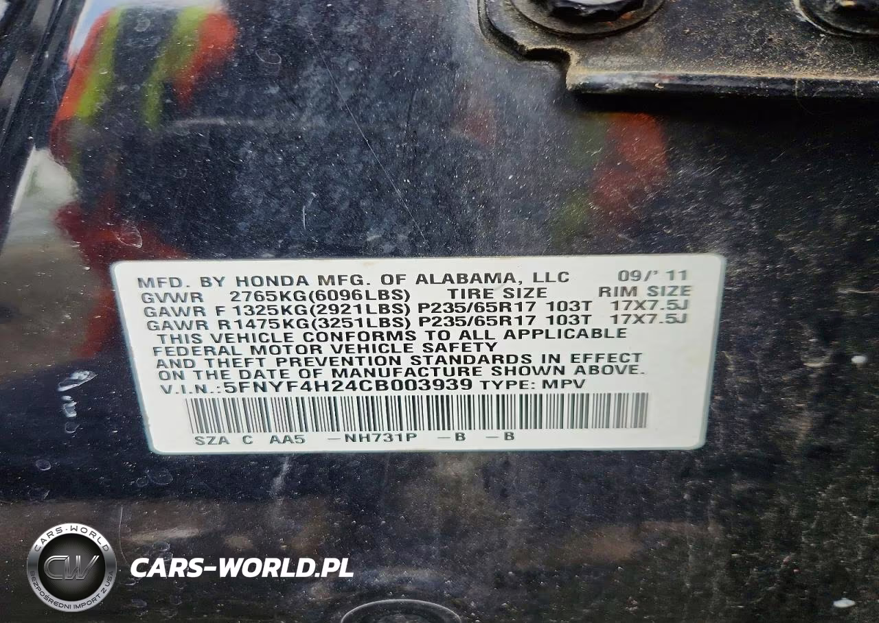 2012 Honda Pilot VIN:5FNYF4H24CB003939 - 13