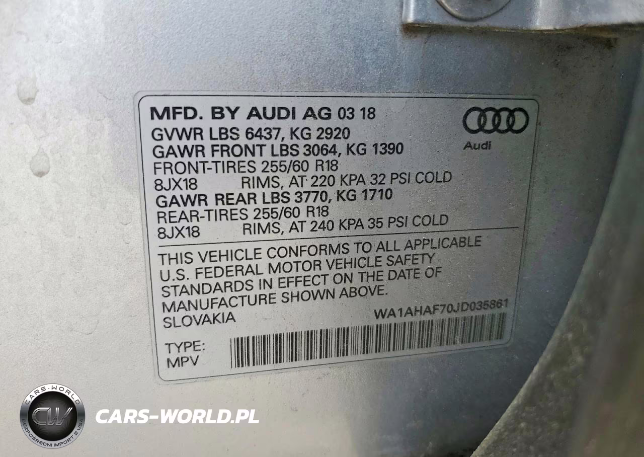 2018 Audi Q7 Premium VIN:WA1AHAF70JD035861 - 14