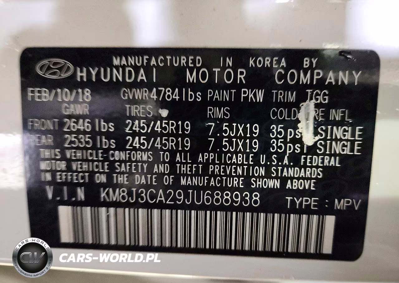 2018 Hyundai Tucson Value VIN:KM8J3CA29JU688938 - 13