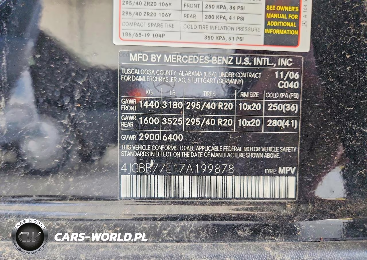 2007 Mercedes-Benz Ml 63 Amg VIN:4JGBB77E17A199878 - 13