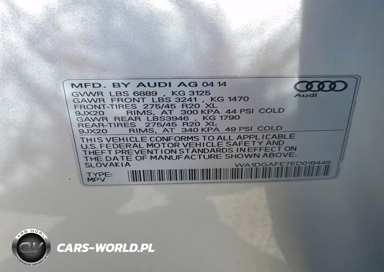 2014 Audi Q7 Prestige VIN:WA1DGAFE7ED019449 - 13