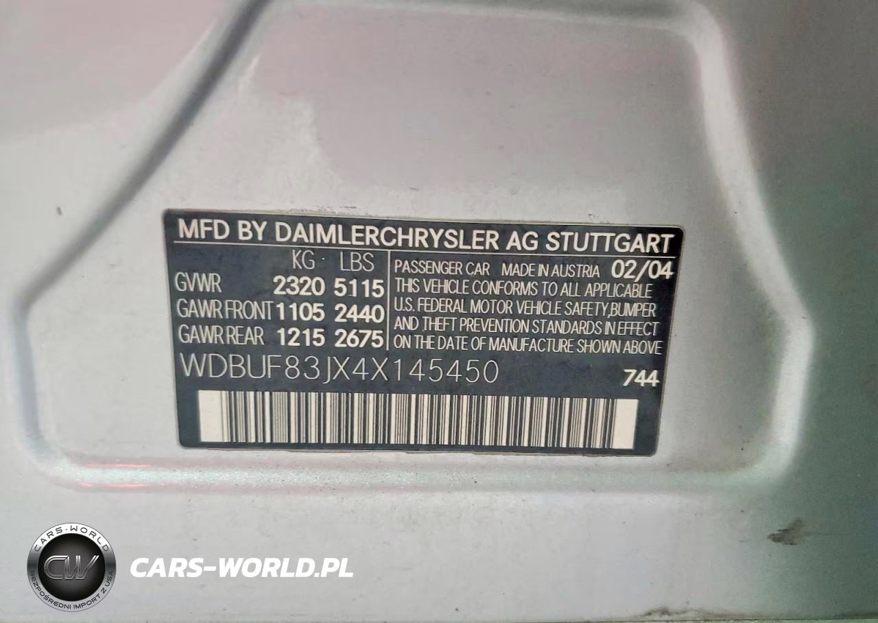 2004 Mercedes-Benz E 500 4Matic VIN:WDBUF83JX4X145450 - 12