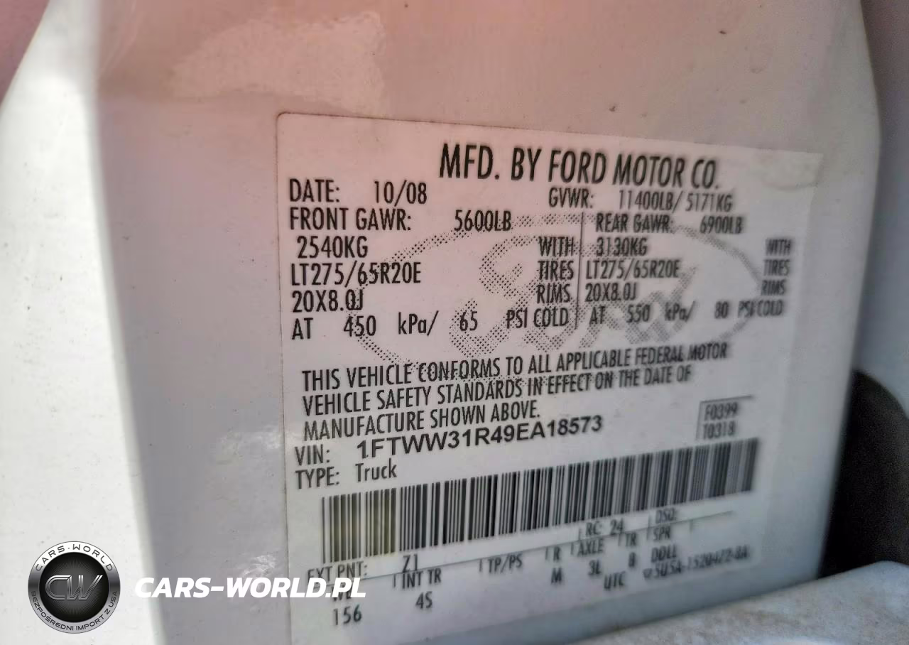 2009 Ford F350 Super Duty VIN:1FTWW31R49EA18573 - 13
