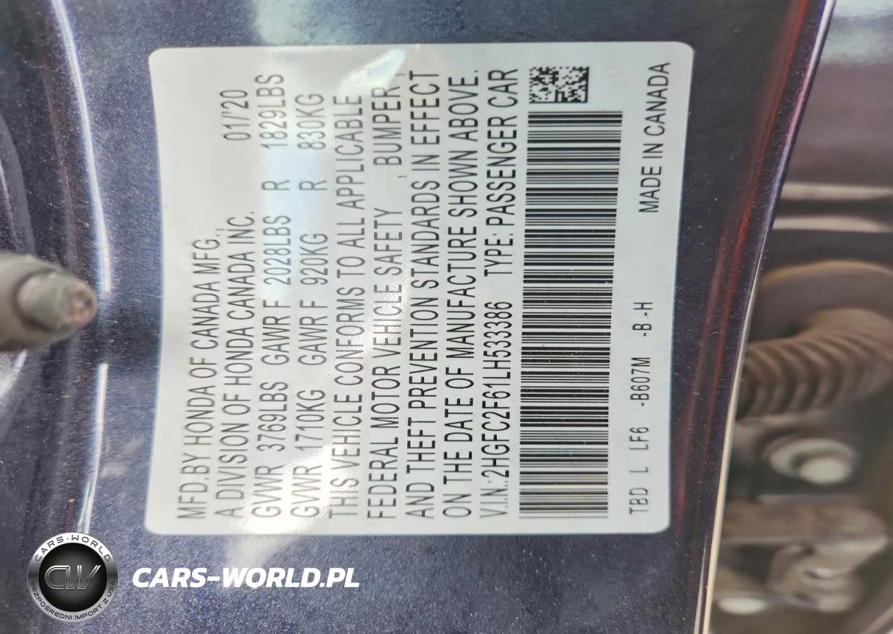 2020 Honda Civic Lx VIN:2HGFC2F61LH533386 - 13