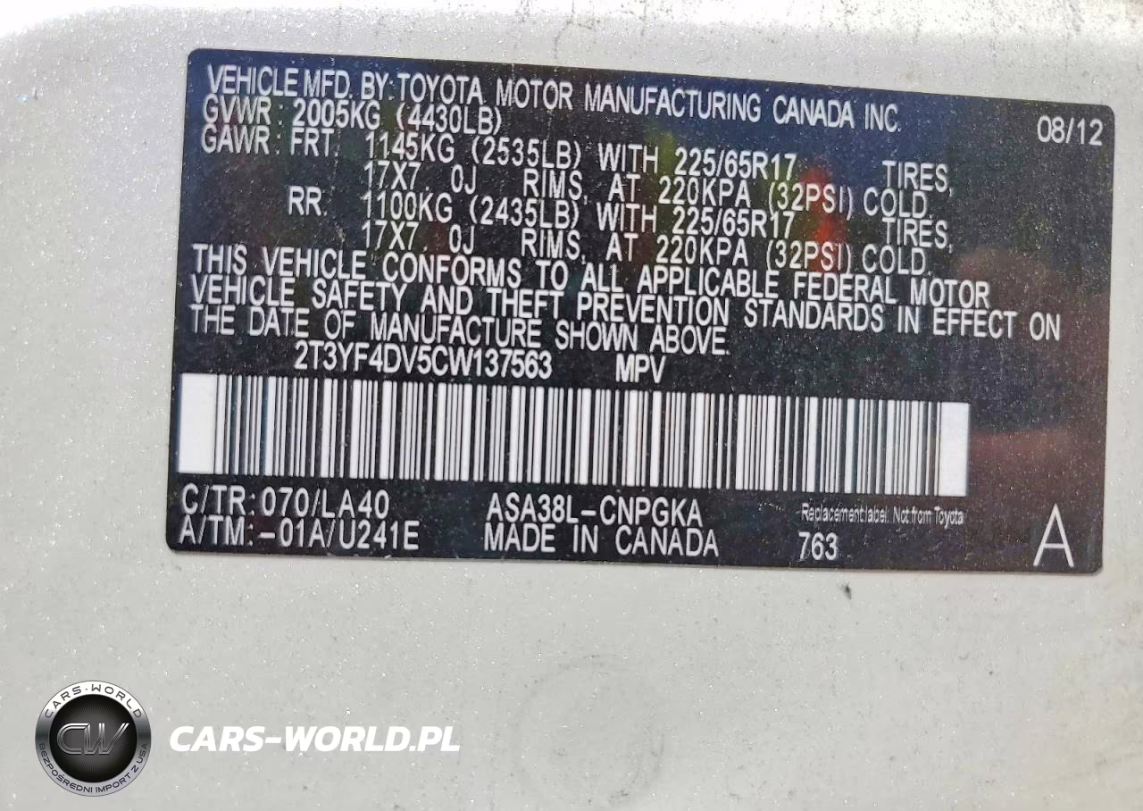 2012 Toyota Rav4 Limited VIN:2T3YF4DV5CW137563 - 13