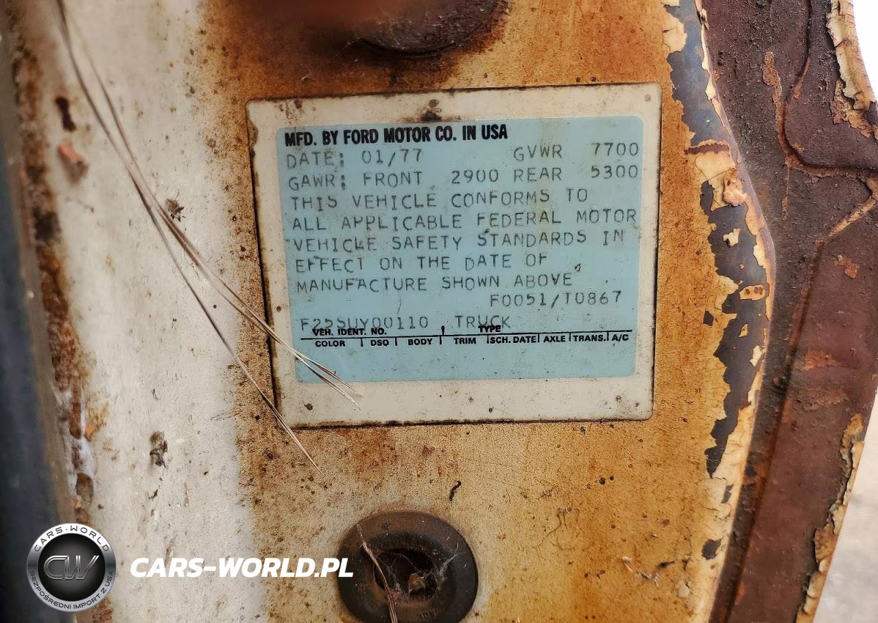1977 Ford F250 VIN:F25SUY00110 - 12
