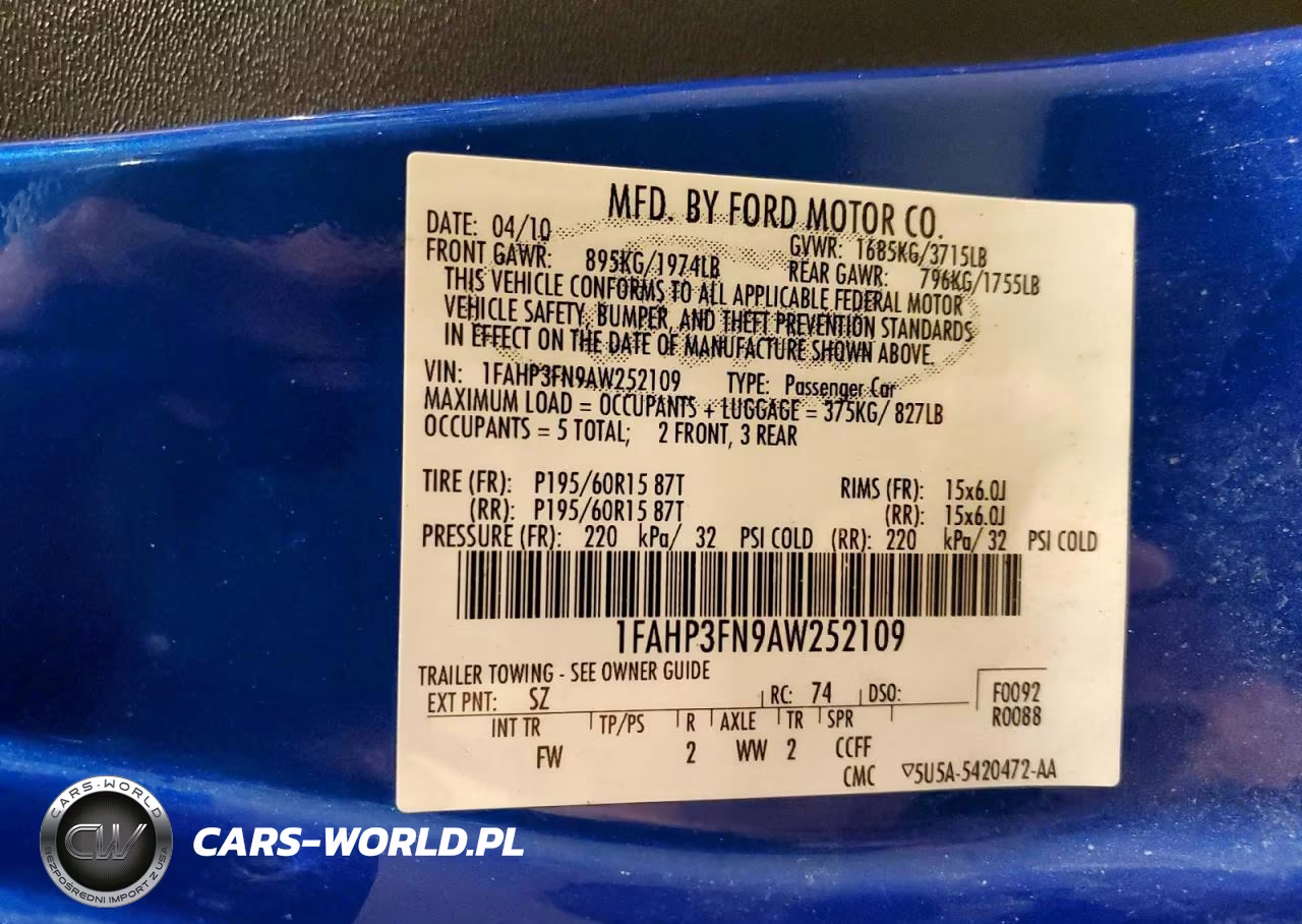2010 Ford Focus Se VIN:1FAHP3FN9AW252109 - 12