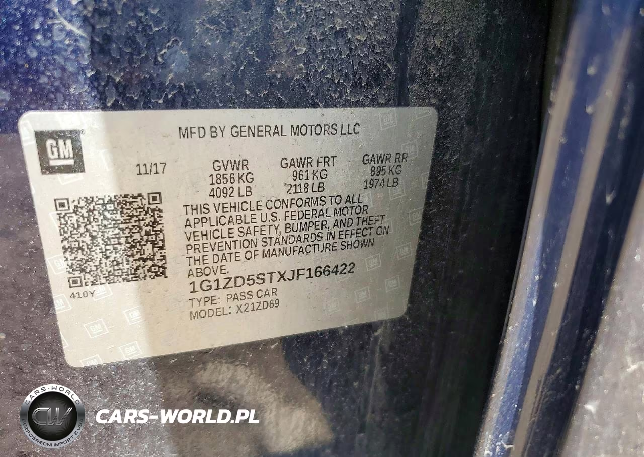 2018 Chevrolet Malibu Lt VIN:1G1ZD5STXJF166422 - 12