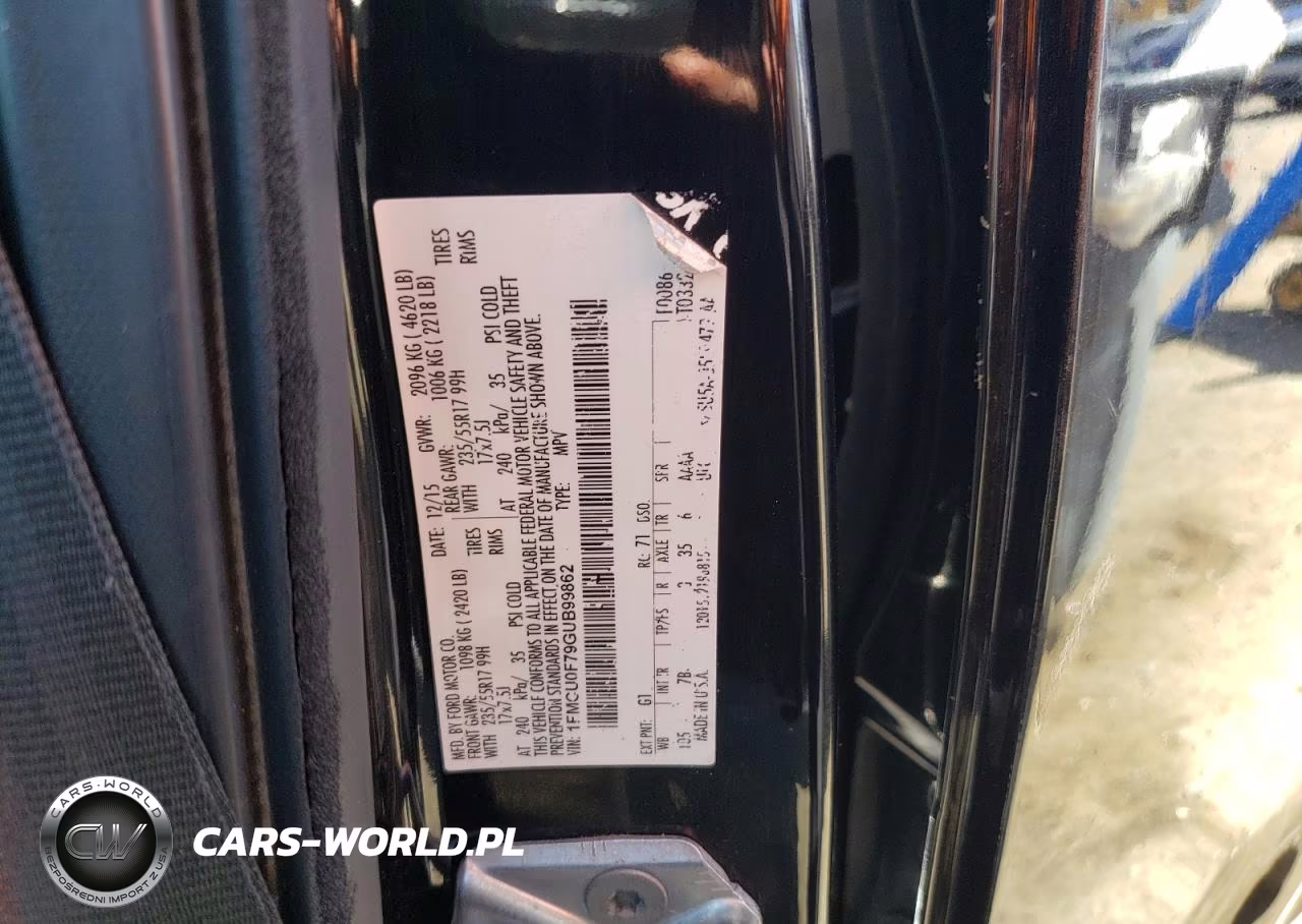 2016 Ford Escape S VIN:1FMCU0F79GUB99862 - 12
