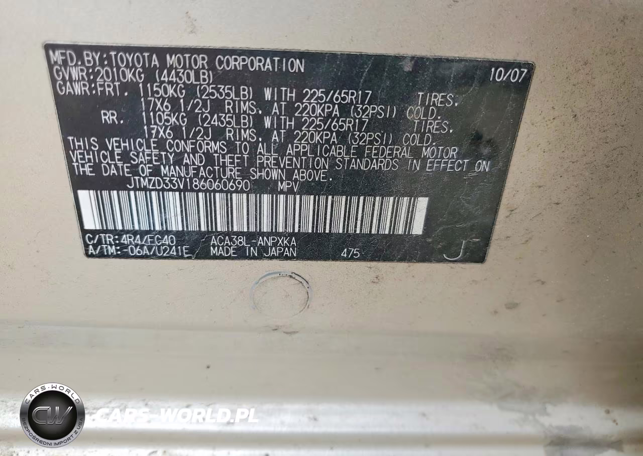 2008 Toyota Rav4 Base VIN:JTMZD33V186060690 - 13
