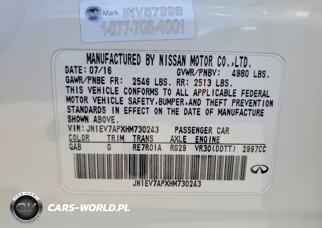 2017 Infiniti Q50 3.0T Premium VIN:JN1EV7APXHM730243 - 12