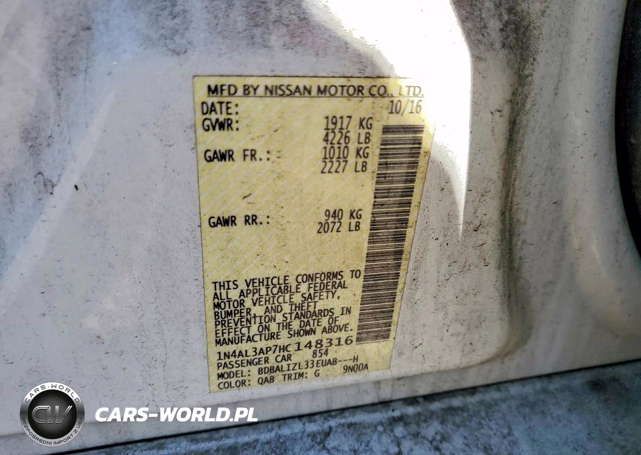 2017 Nissan Altima 2.5 VIN:1N4AL3AP7HC148316 - 12